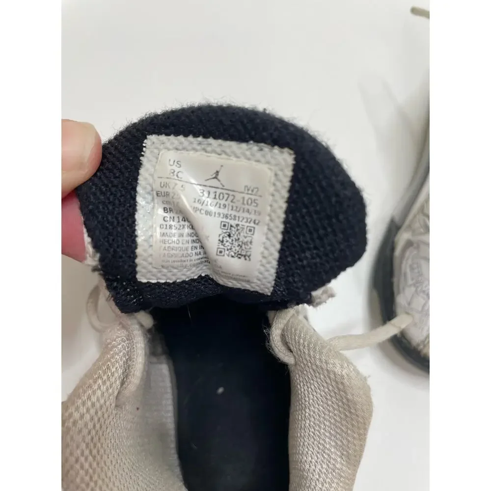 Air Jordan Dub Zero‎ Hi-Top Lace Up Sneakers White Cement Toddler Size 8C 311072